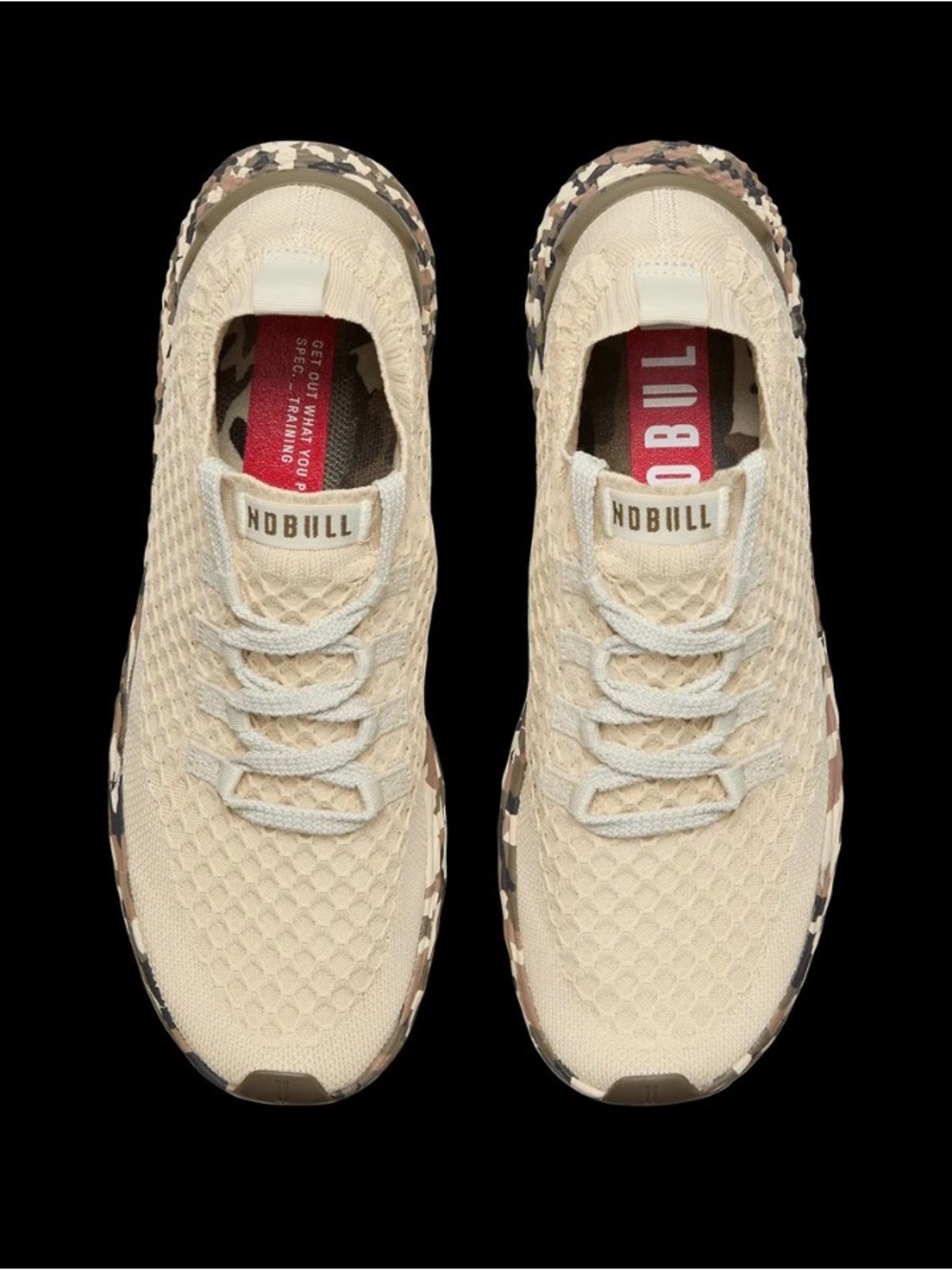 Women’s Knit Sneaker in Beige with Camouflage Sole - Picture 3 of 9